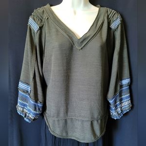 Dark Green Boho Top (S) by Available by Angela Fashion